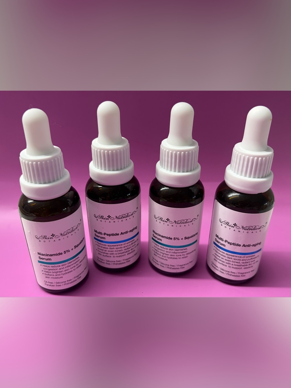 Niacinamide 5% + Squalane Serum — White Dropper, Pink Label